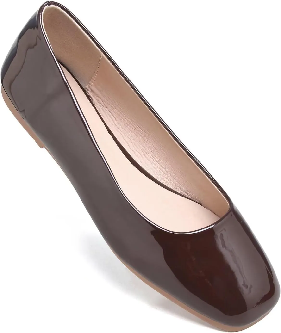 ChaiRong Zhou Women Square Toe Ballets Flats Comfort Slip On Walking Shoes for Driving