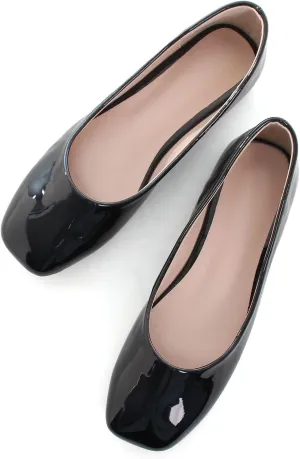 ChaiRong Zhou Women Square Toe Ballets Flats Comfort Slip On Walking Shoes for Driving