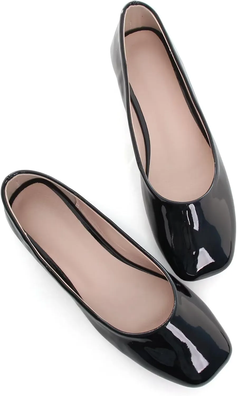 ChaiRong Zhou Women Square Toe Ballets Flats Comfort Slip On Walking Shoes for Driving