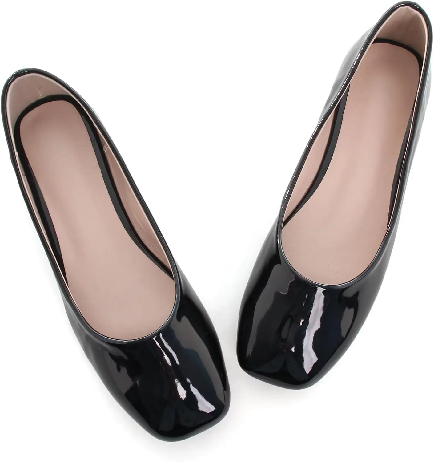 ChaiRong Zhou Women Square Toe Ballets Flats Comfort Slip On Walking Shoes for Driving