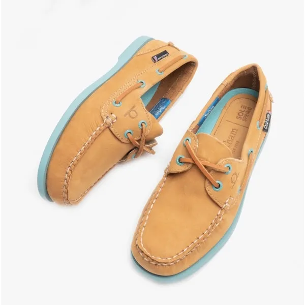 Chatham PIPPA II G2 Womens Boat Shoes Tan/Turquoise