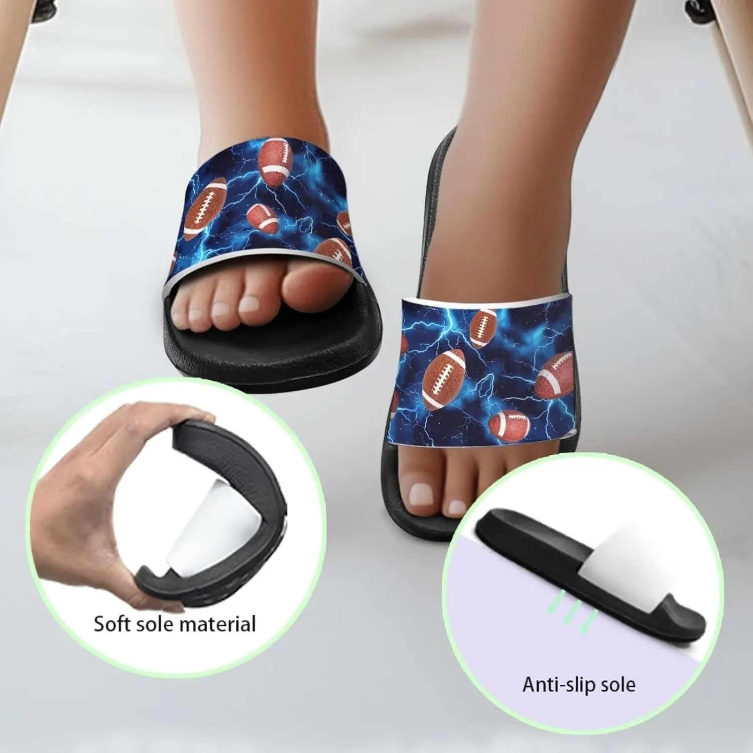 Children Slide Sandals Soft Anti-Skid Sandal Comfort Lightweight Slip On Summer Slippers for Beach Pool