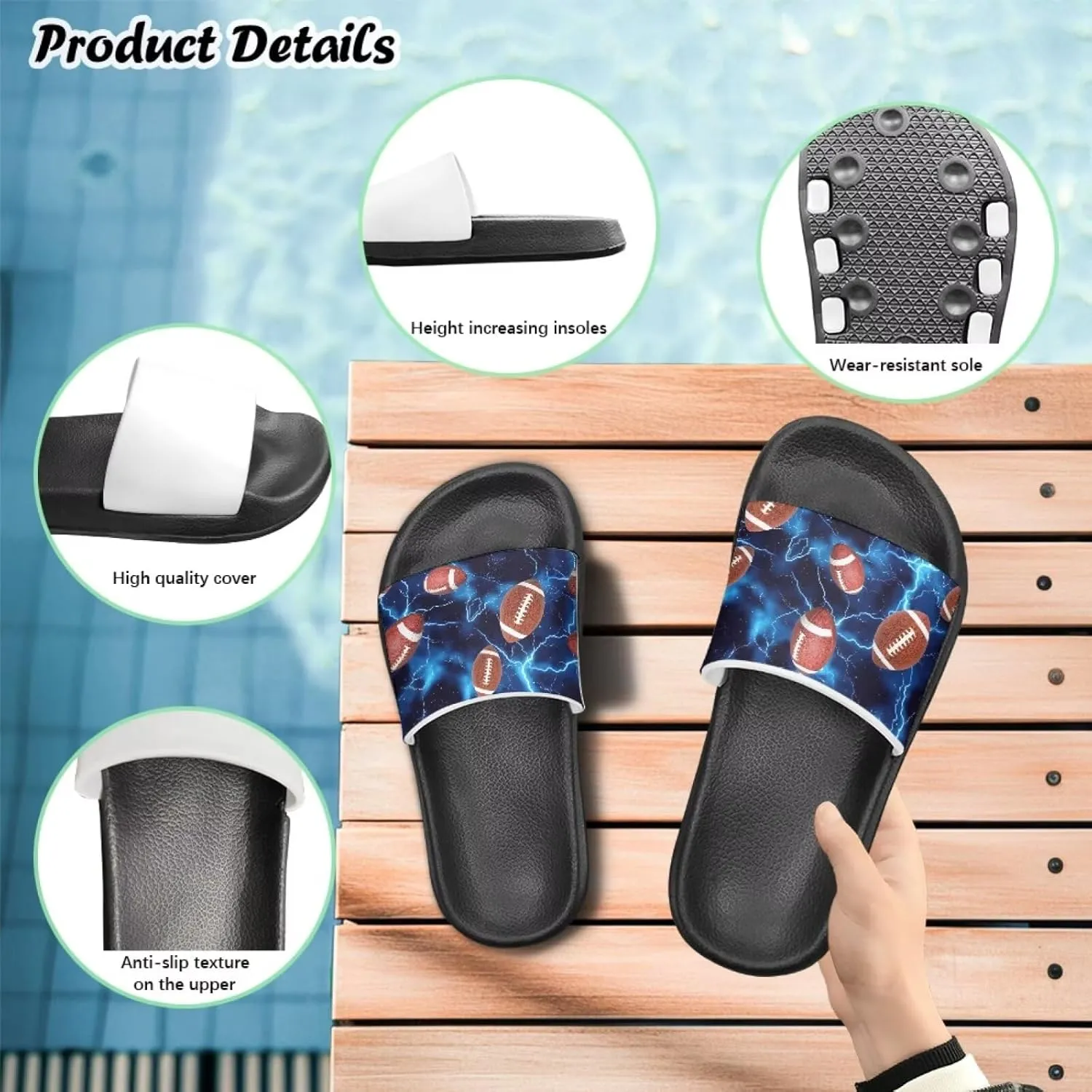 Children Slide Sandals Soft Anti-Skid Sandal Comfort Lightweight Slip On Summer Slippers for Beach Pool