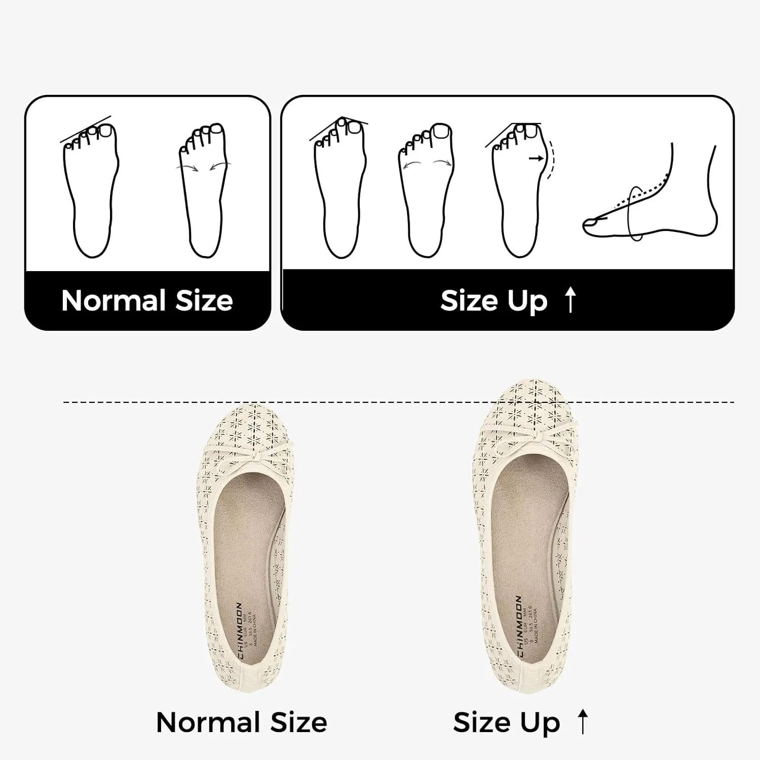 CHIN·MOON Women's Slip-Ons Ballet Flats Comfortable Lightweight Casual Dress Shoes