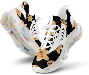 Christmas Ginger Bread Cookie Comfortable Running Shoes for Men Quick Dry Non-Slip Tennis Gym Sneakers