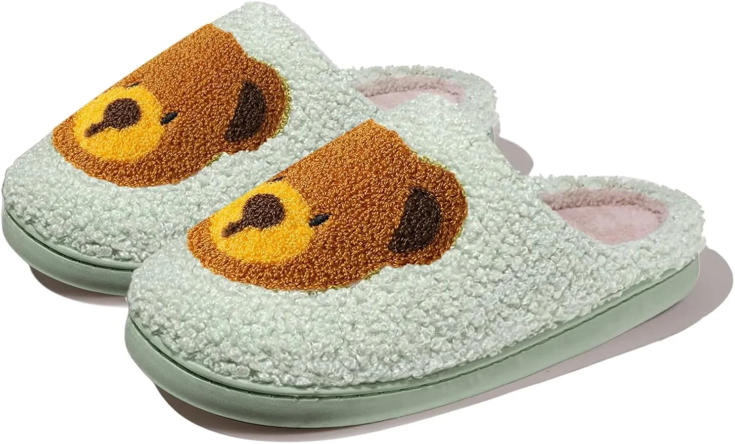 Christmas Slippers Reindeer Slippers for Women and Men Holiday Halloween Slippers Indoor Bedroom Fluffy Warm Fleece Slippers Winter Soft Cozy Home Non-Slip Soft Plush Slip-on Wool Lined House Shoes