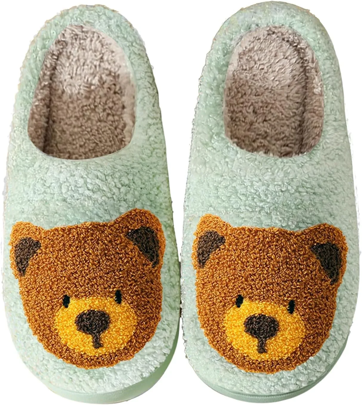 Christmas Slippers Reindeer Slippers for Women and Men Holiday Halloween Slippers Indoor Bedroom Fluffy Warm Fleece Slippers Winter Soft Cozy Home Non-Slip Soft Plush Slip-on Wool Lined House Shoes