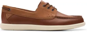 Clarks Men's Bratton Boat Shoe, Dark Tan, 7.5