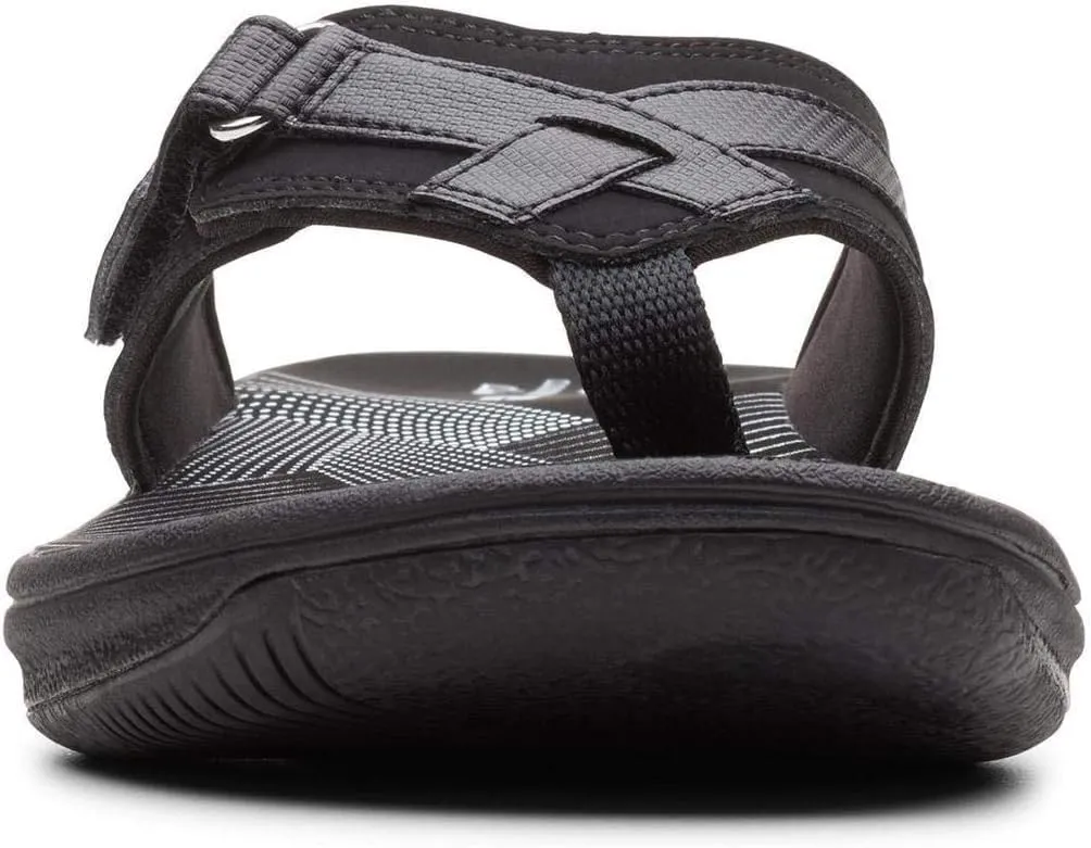 Clarks Womens Breeze Sea Flip-Flop Sandals - Comfortable Flip Flop with Adjustable Hook and Arch Support - Casual Summer Wearing Cloudsteppers for Everyday