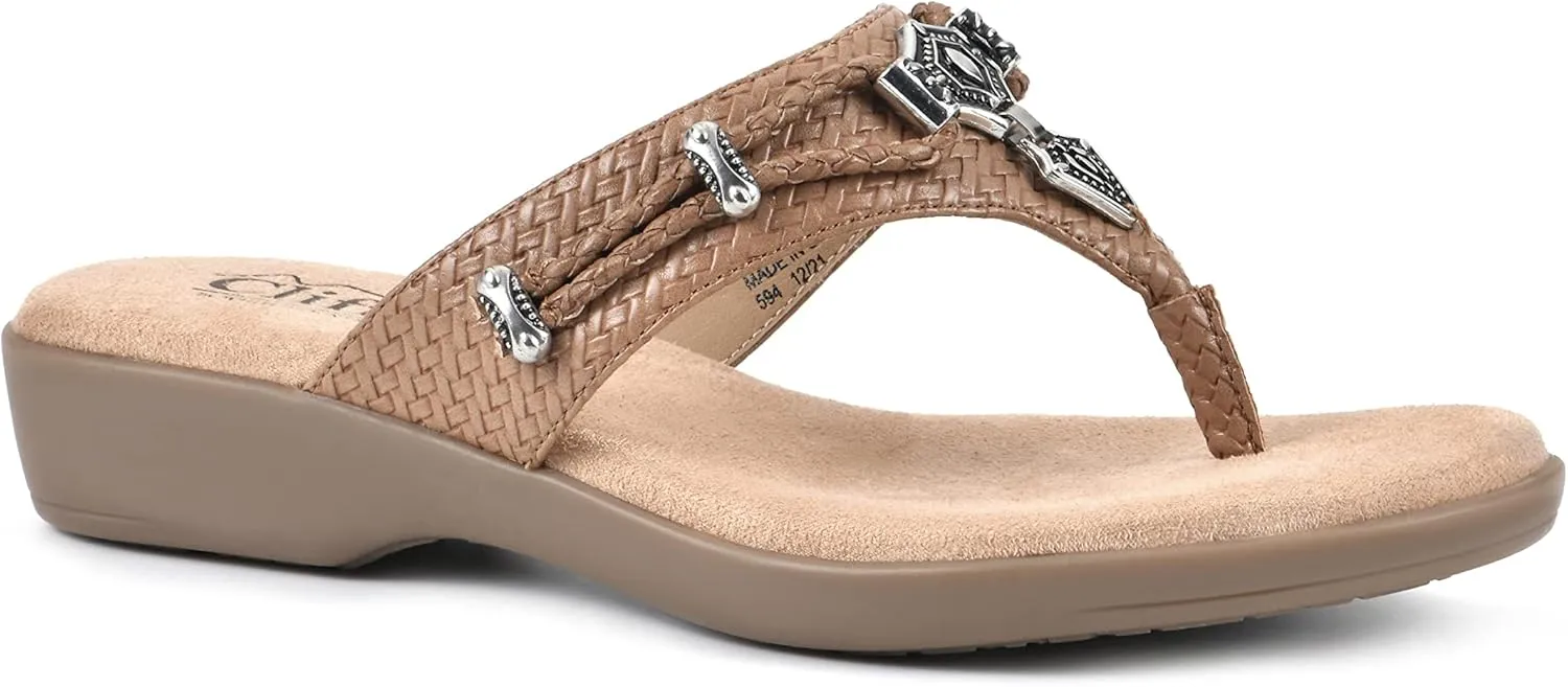 CLIFFS BY WHITE MOUNTAIN Women's Bailee Cushioned Flip Flop Sandal