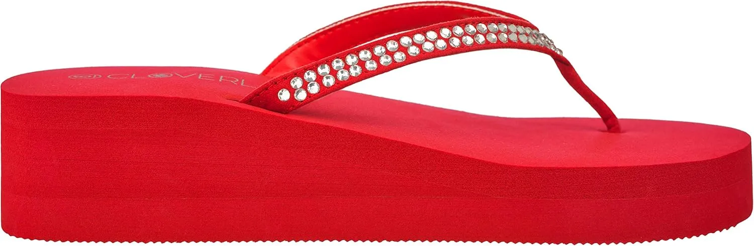 CLOVERLAY Women’s Flip Flops Platform Sandals Wedge Flip Flop Thong Sandal