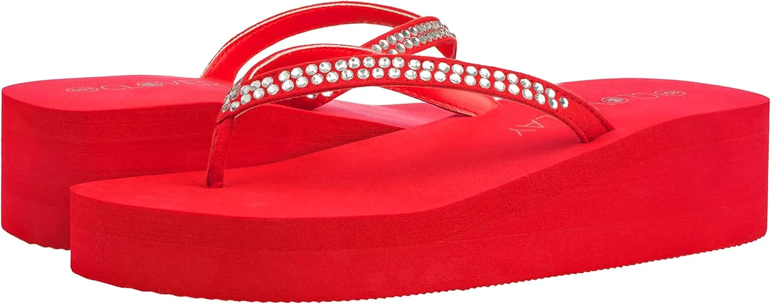 CLOVERLAY Women’s Flip Flops Platform Sandals Wedge Flip Flop Thong Sandal