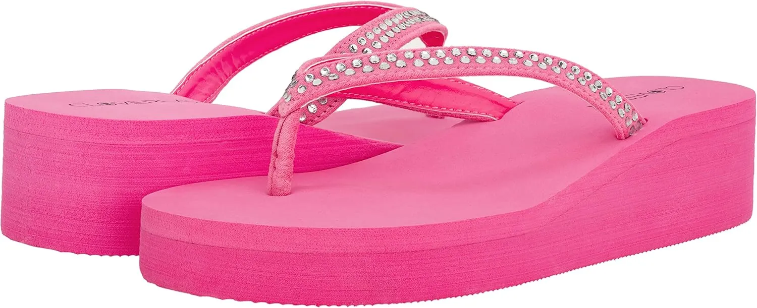 CLOVERLAY Women’s Flip Flops Platform Sandals Wedge Flip Flop Thong Sandal