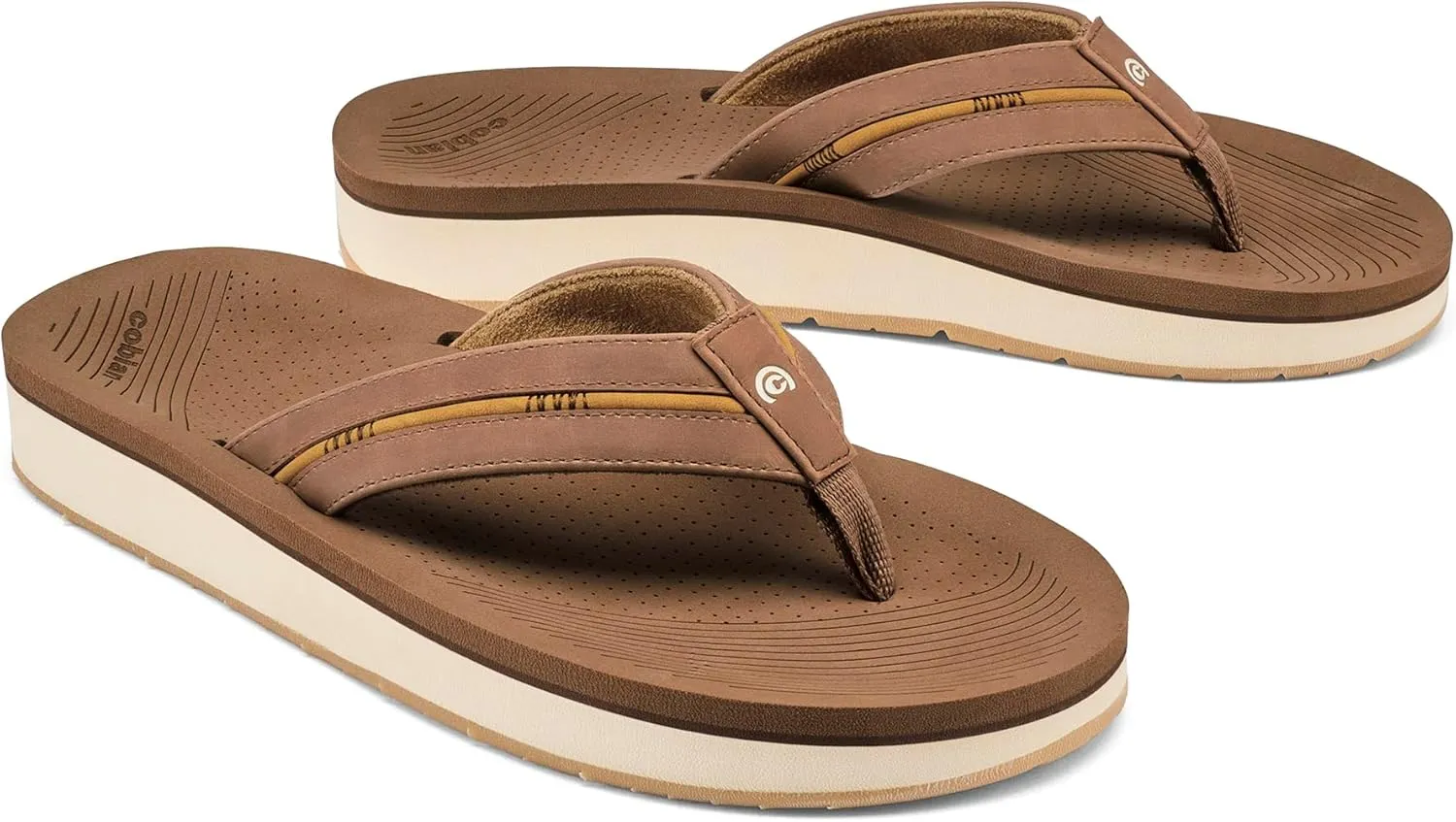 Cobian Men’s Ponto Rise Synthetic Leather Strap Flip-Flop Sandals