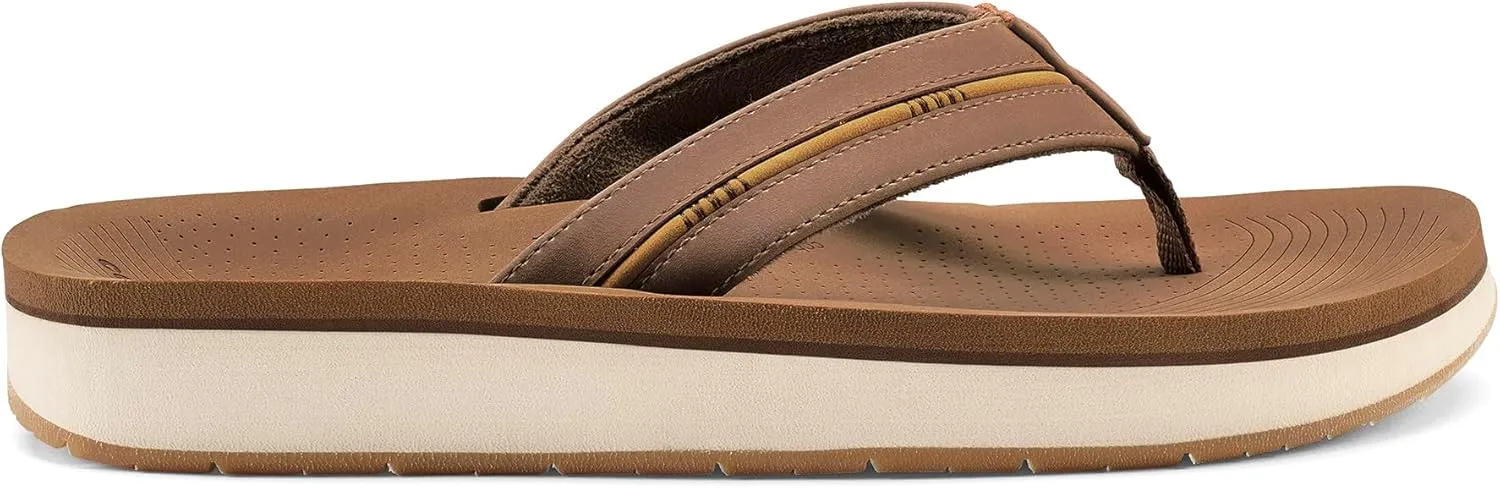Cobian Men’s Ponto Rise Synthetic Leather Strap Flip-Flop Sandals
