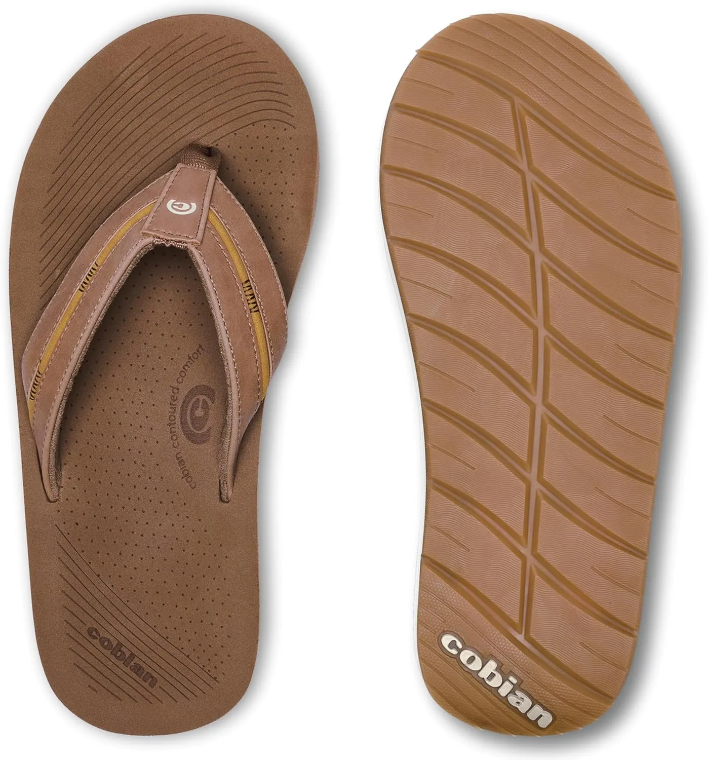 Cobian Men’s Ponto Rise Synthetic Leather Strap Flip-Flop Sandals