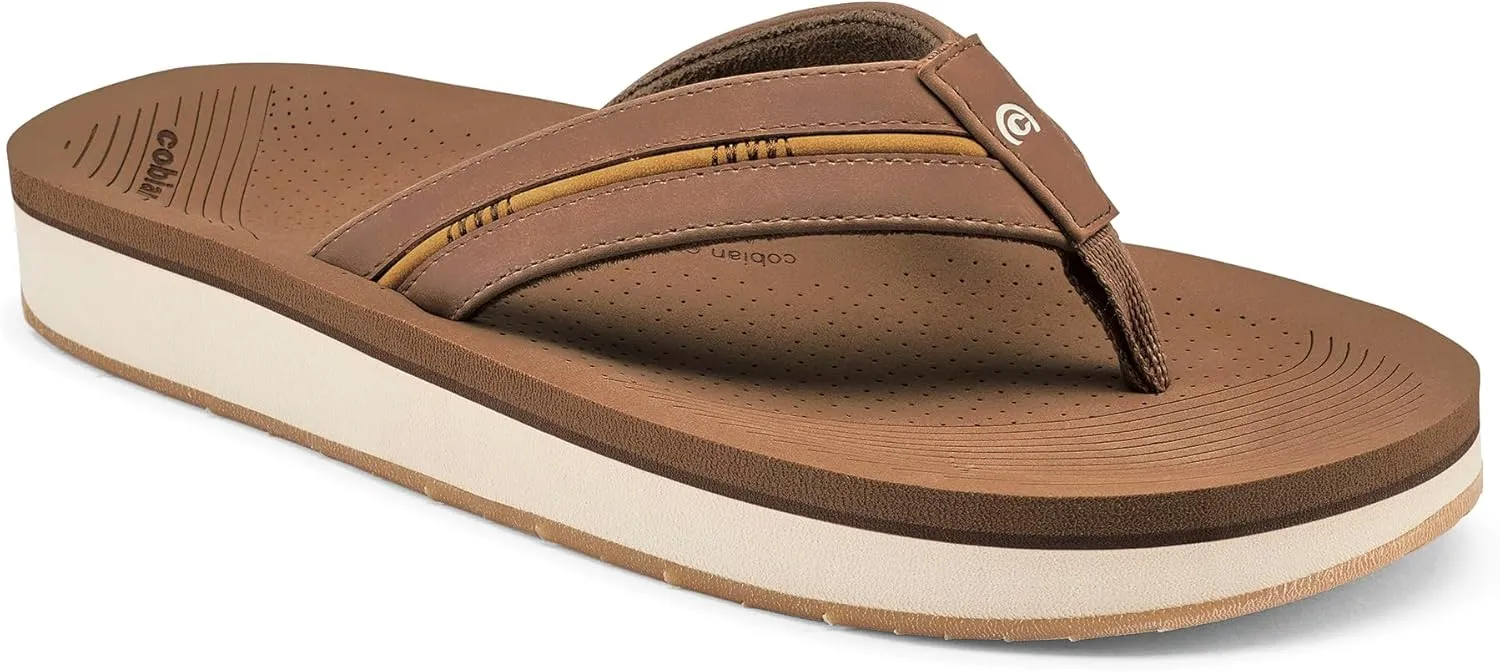 Cobian Men’s Ponto Rise Synthetic Leather Strap Flip-Flop Sandals