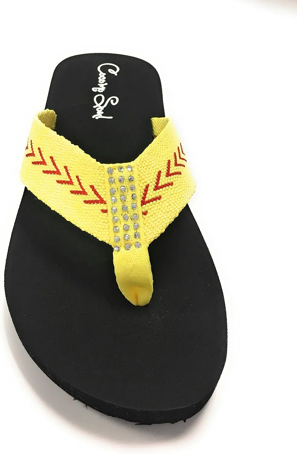 Cocomo Soul Softball Flip Flops | Rhinestone Softball Flip Flops | Softball Slippers | Softball Sandals | Softball Flip Flops for Women | Softball MOM Flip Flops