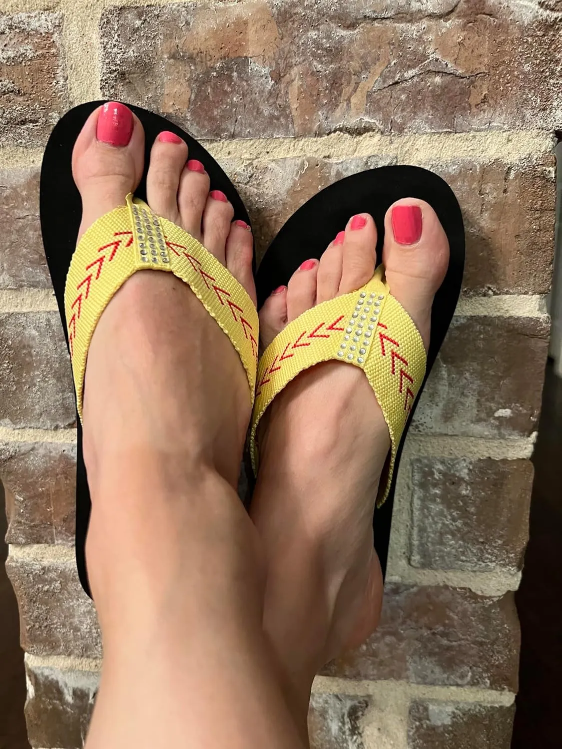 Cocomo Soul Softball Flip Flops | Rhinestone Softball Flip Flops | Softball Slippers | Softball Sandals | Softball Flip Flops for Women | Softball MOM Flip Flops