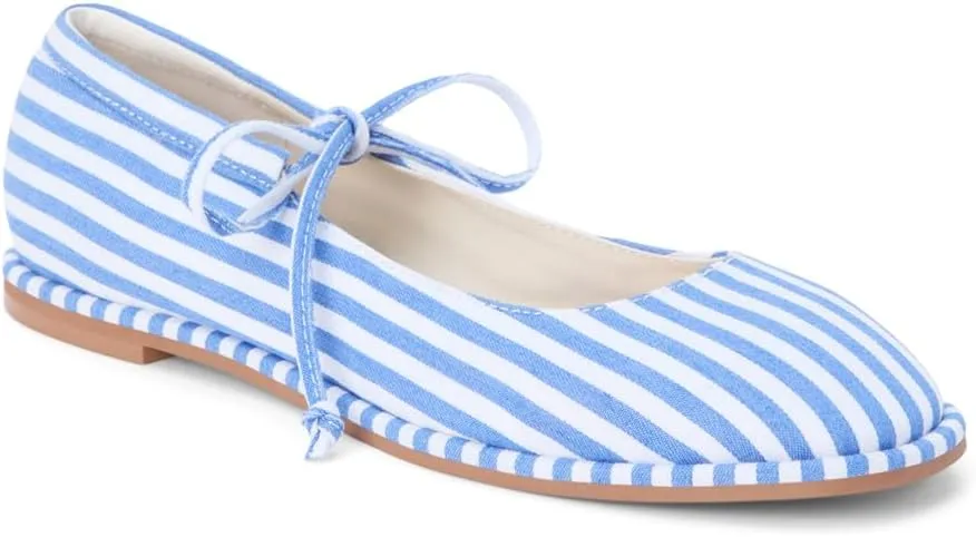 Coconuts by Matisse Womens Gerry Striped Mary Jane Ballet Flats Casual - Blue