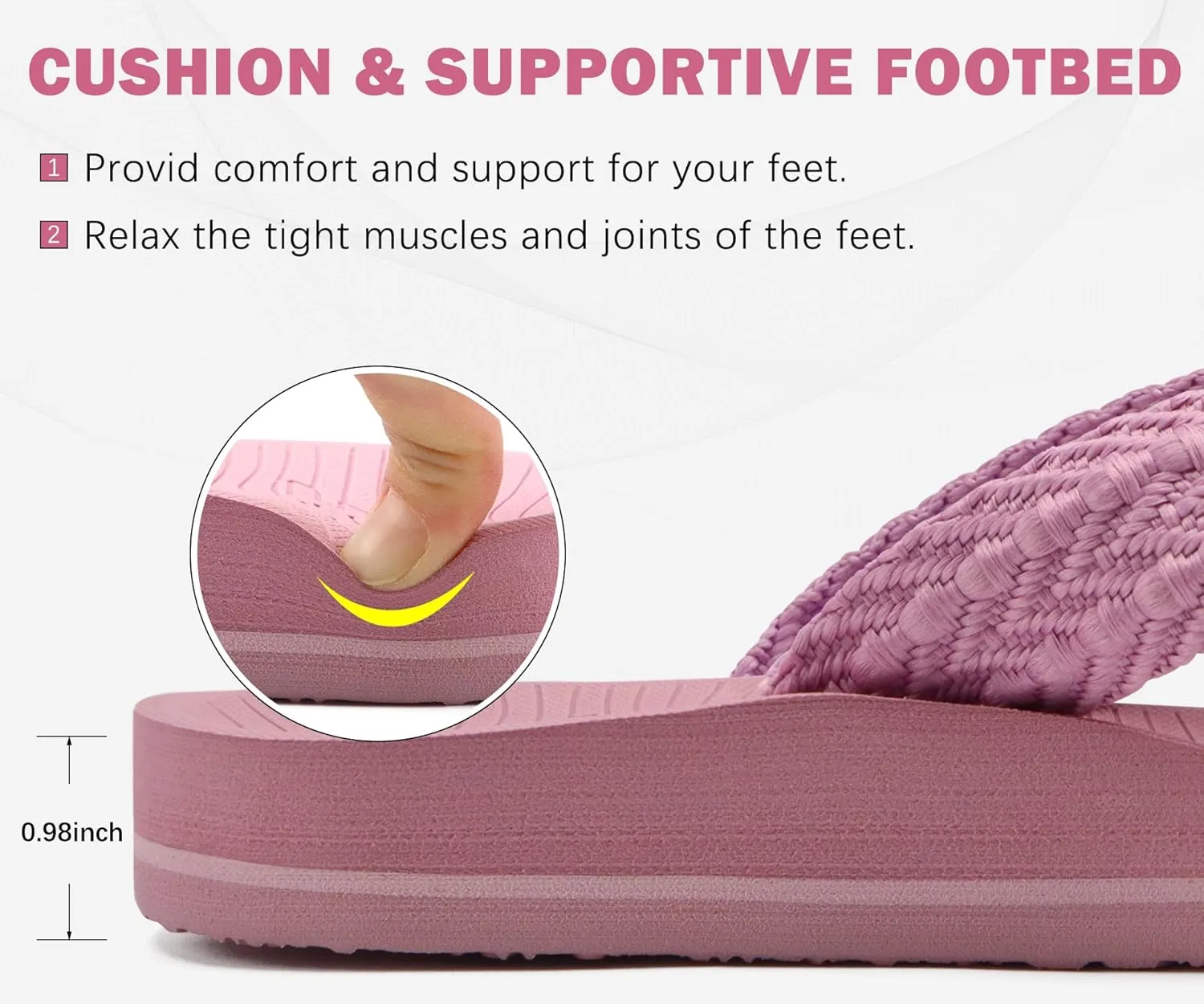 COFACE Womens Orthopedic Flip Flops Comfortable Orthotic Sandals Cushion Recovery Plantar Fasciitis Walking Slip On Ladies Flip Flops for Woman Size 5-11