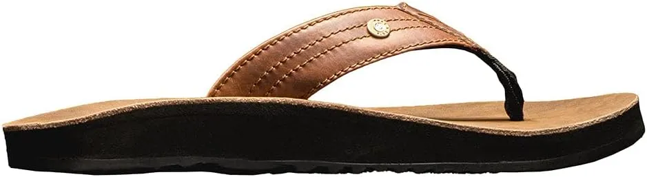 Combat Flip Flops Mens AK Brown Leather Ergo Mens Flip Flops - Bad for Running, Worse for Fighting