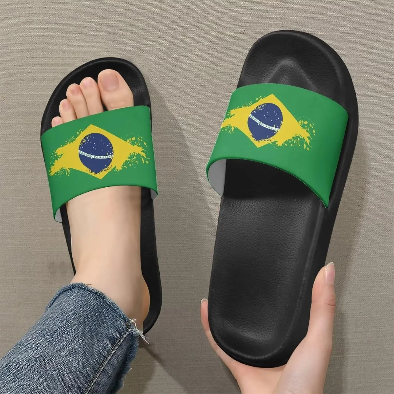 Comfortable Cushion House Slippers for Women, Indoor Outdoor EVA Foam Foot Shower Shoes with Non-Slip Arch Support