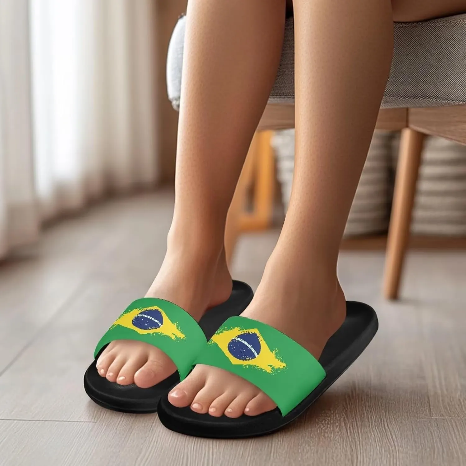Comfortable Cushion House Slippers for Women, Indoor Outdoor EVA Foam Foot Shower Shoes with Non-Slip Arch Support