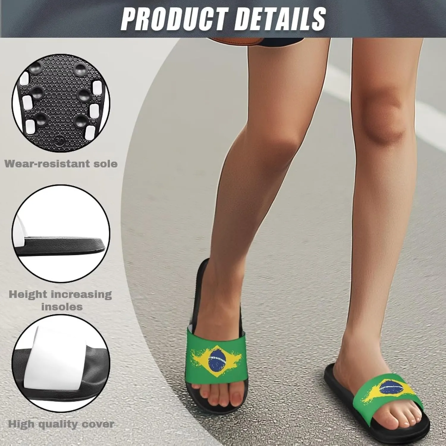 Comfortable Cushion House Slippers for Women, Indoor Outdoor EVA Foam Foot Shower Shoes with Non-Slip Arch Support