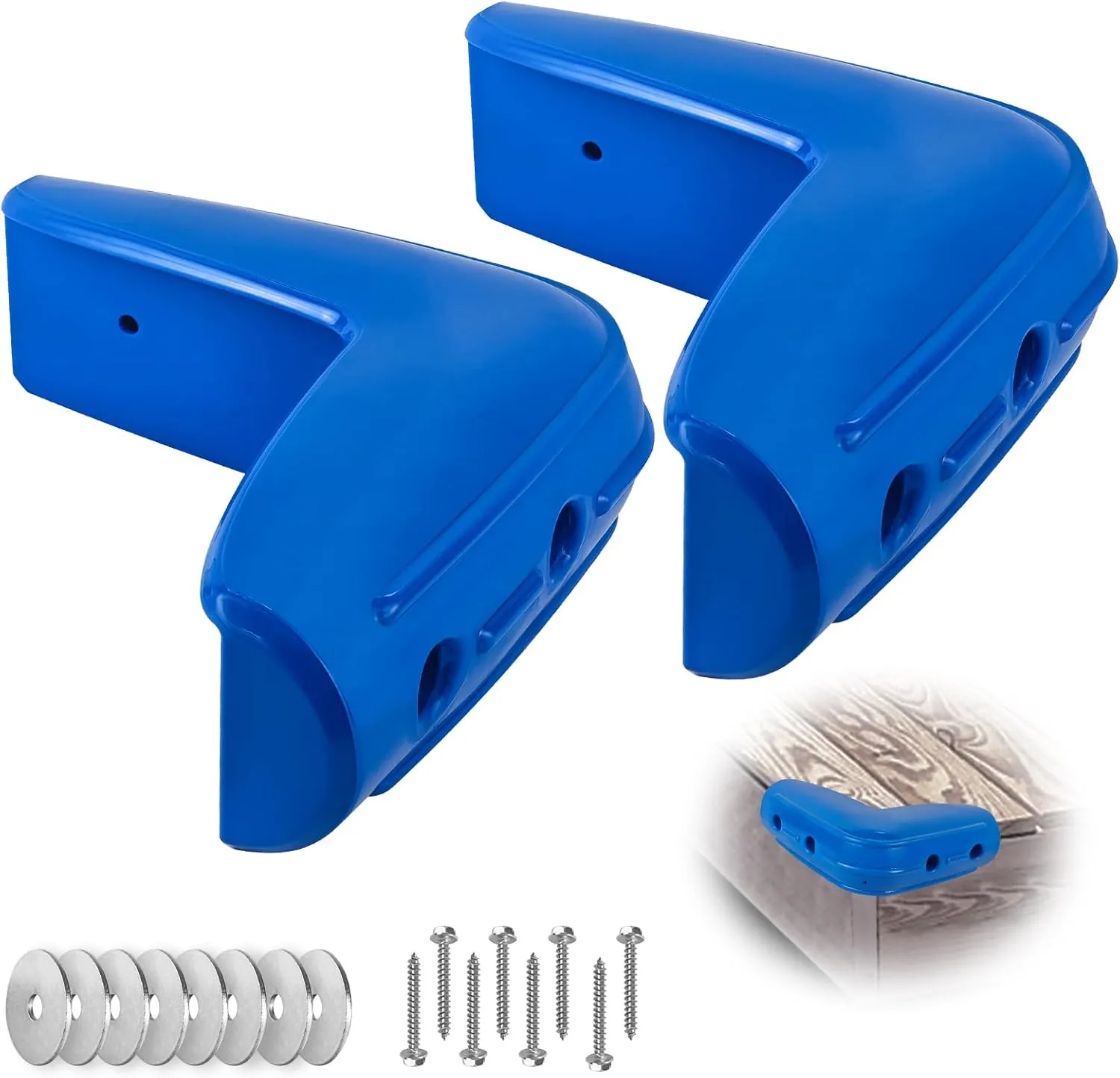 Corner Dock Bumpers Marine Corner Dock Fender Bumper Guard, Soft UV-Resistant Marine-Grade Vinyl, Inflatable Protection, 10-Inch x 10-Inch, 2-Pack, Blue