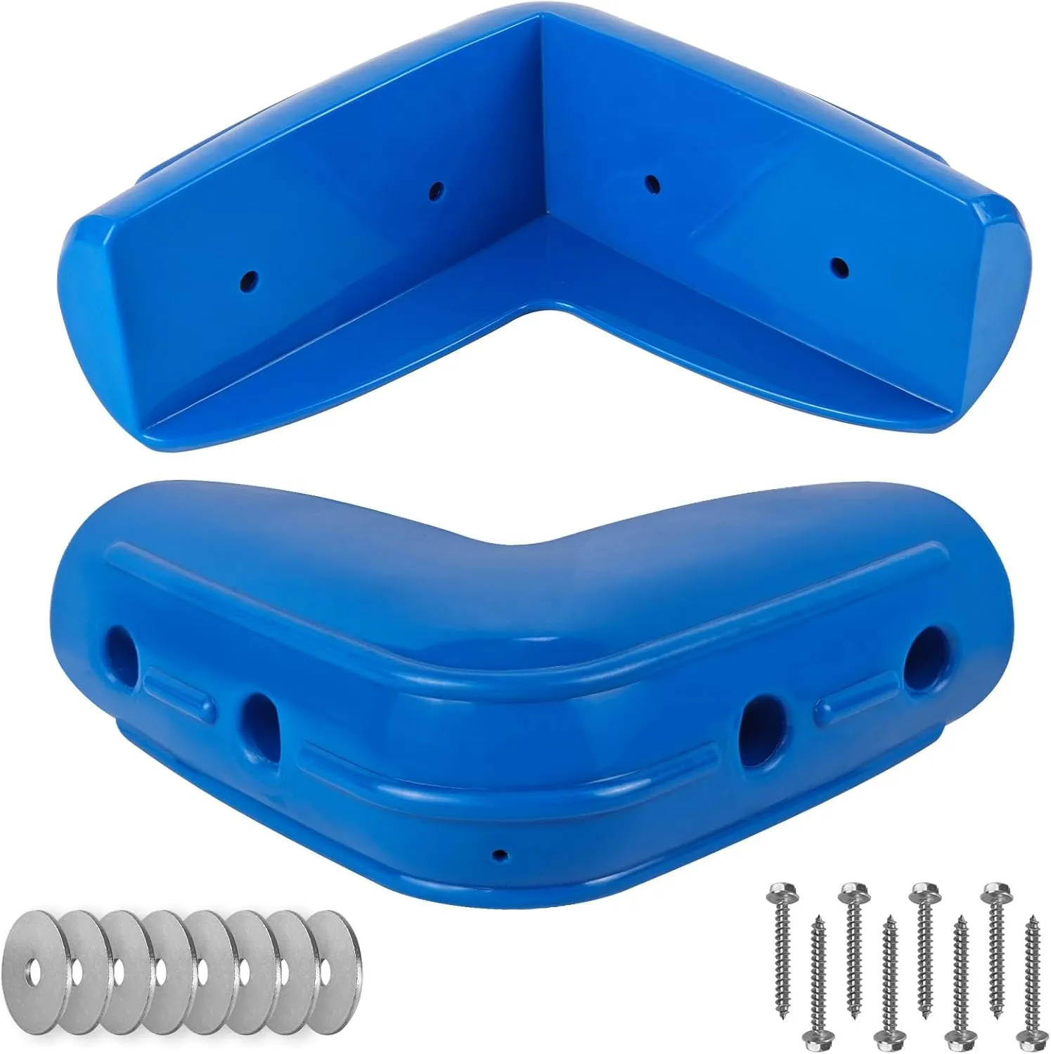 Corner Dock Bumpers Marine Corner Dock Fender Bumper Guard, Soft UV-Resistant Marine-Grade Vinyl, Inflatable Protection, 10-Inch x 10-Inch, 2-Pack, Blue