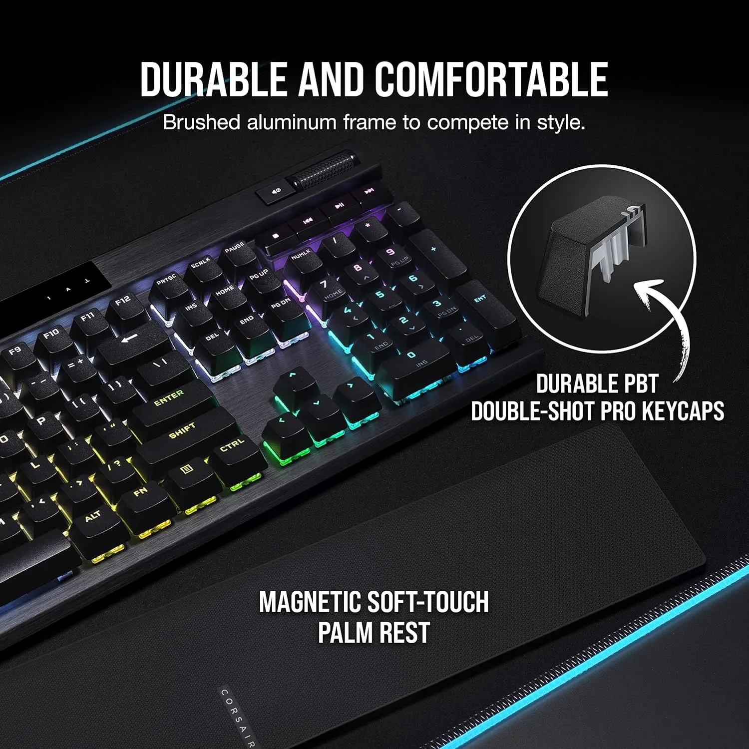 Corsair K70 RGB PRO Wired Mechanical Gaming Keyboard CH-9109414 -Cherry MX RGB Speed Switches: Linear and Rapid (Renewed)