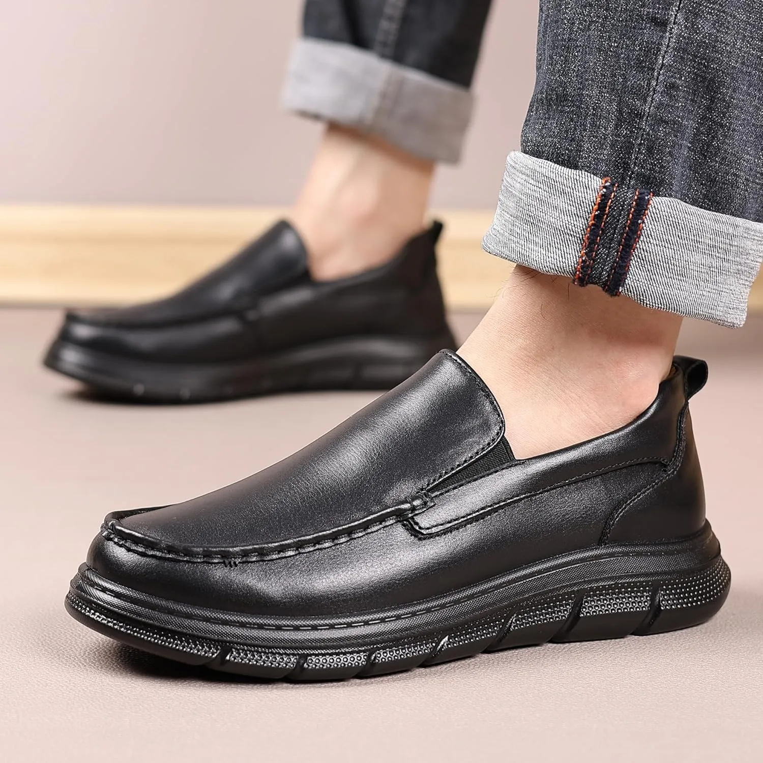 COSIDRAM Mens Casual Loafers Comfortable Soft Classic Moccasin Slip On Daily Walking Shoes