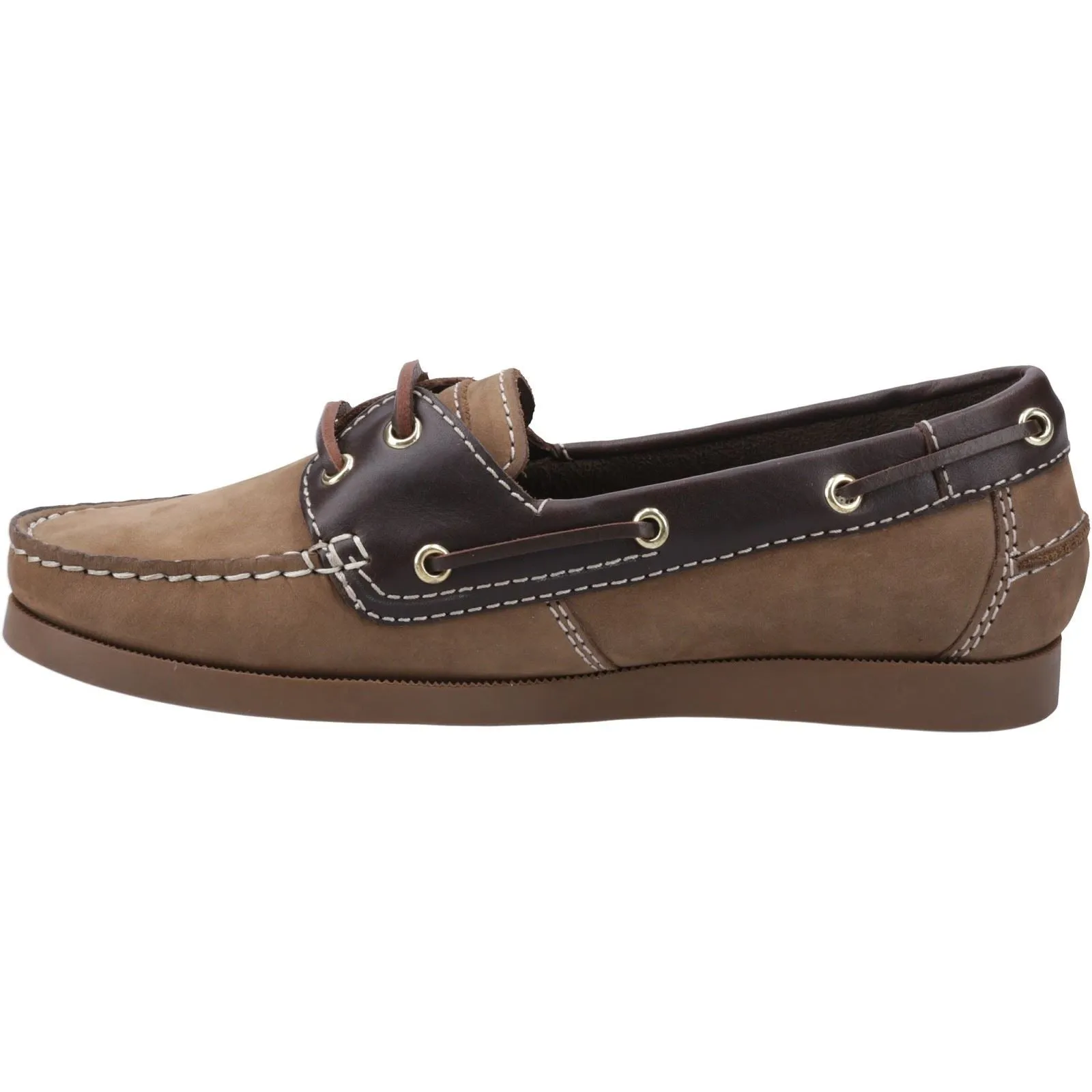 Cotswold Waterlane Leather Women's Taupe/Brown Boat Shoes