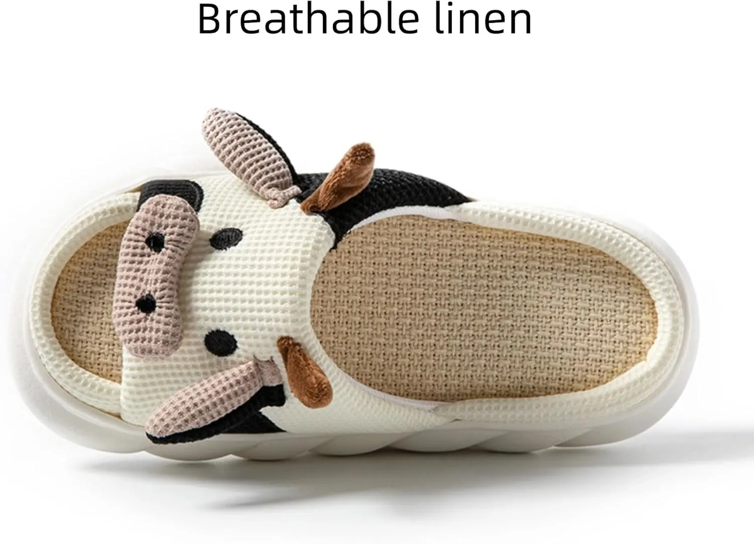 Cow Slippers for Women Men Indoor Cute Cotton Plush Home Couple Slippers Comfy Slides Outdoor Warm Winter Bedroom House Slippers Shoes Cozy Slip On Non-Slip Fuzzy Slippers