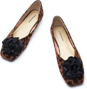 C.Paravano Ballet Flats for Women | Womens Flats Shoes | Square Toe Flats| Women's Flats | Slip On Dress Shoes | Flower Shoes