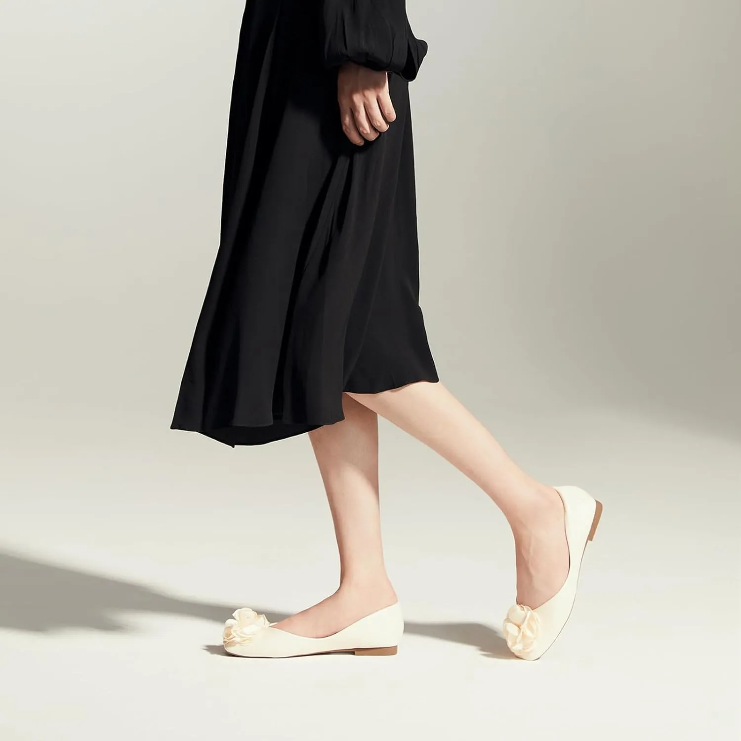 C.Paravano Ballet Flats for Women | Womens Flats Shoes | Square Toe Flats| Women's Flats | Slip On Dress Shoes | Flower Shoes