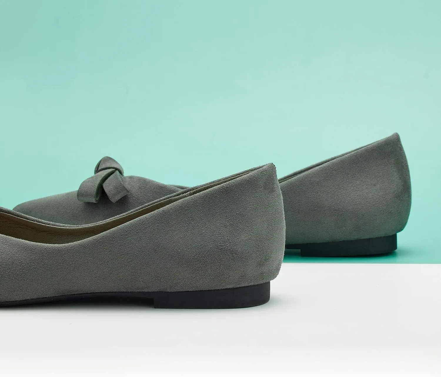 C.Paravano Women's Suede Bow Knot Ballet Flats Pointed Toe Slip-On Comfort Shoes for Casual & Formal Wear
