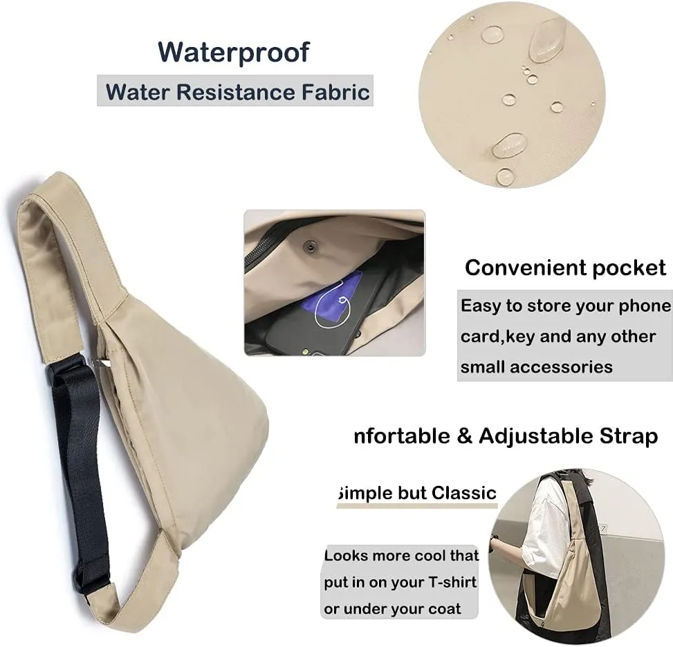 Croogo Casual Small Crossbody Backpack - Outdoor Chest Shoulder Hiking Bag, Anti-Theft Waterproof Day Pack for Sling