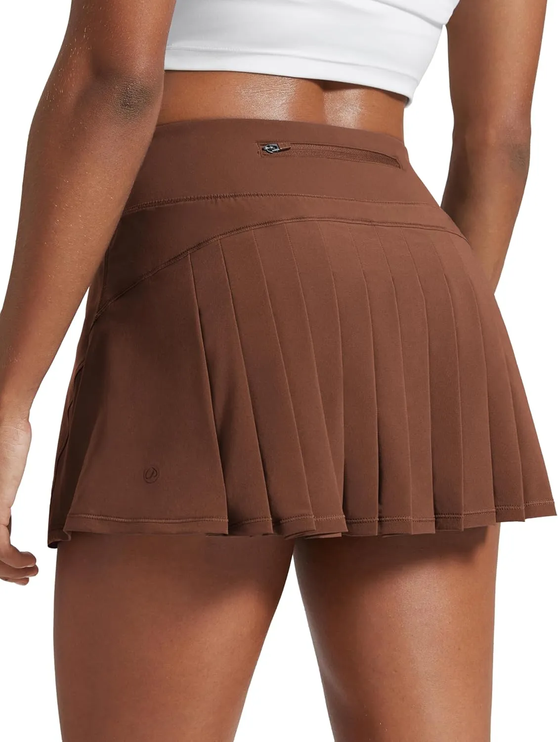 CRZ YOGA Women's Quick Dry Pleated Tennis Skirts Mid Waisted Cute Athletic Workout Running Sports Golf Skorts Volleyball