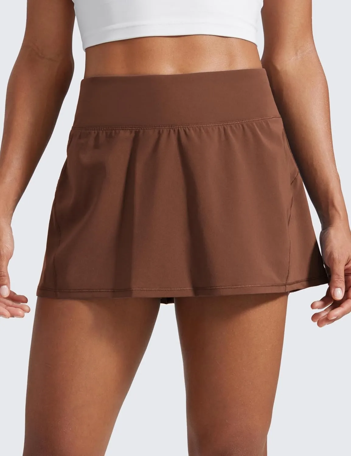 CRZ YOGA Women's Quick Dry Pleated Tennis Skirts Mid Waisted Cute Athletic Workout Running Sports Golf Skorts Volleyball