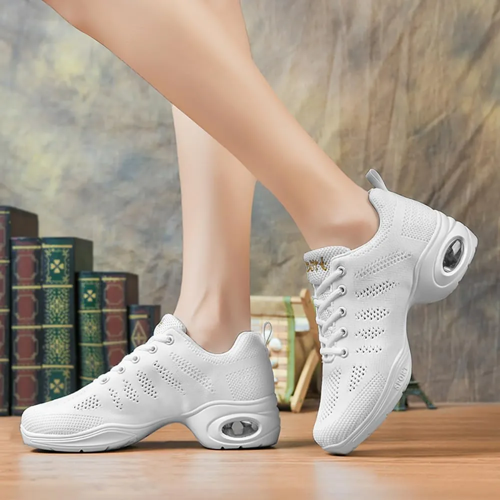 Cushion Lady Girls Modern Breathable Air Cushion Split Sole Athletic Walking Dance Shoes Lightweight Practice Professional Performance Dance Shoes
