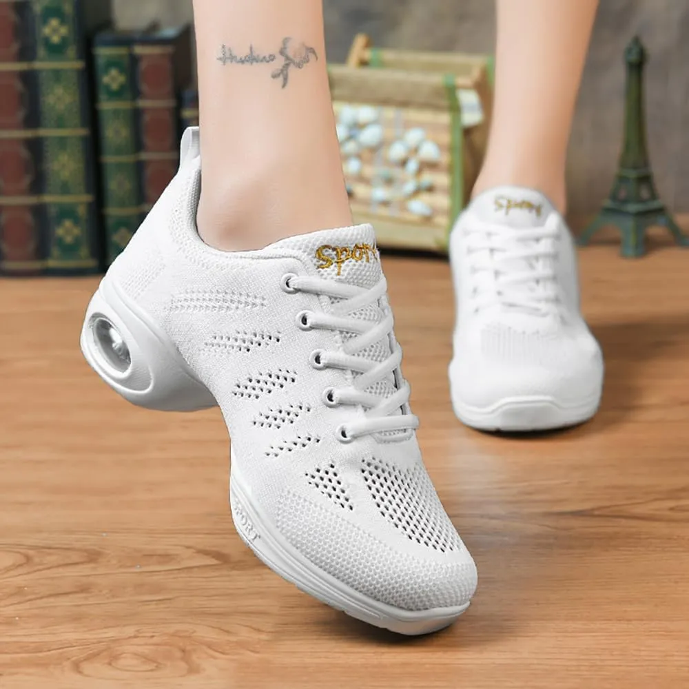 Cushion Lady Girls Modern Breathable Air Cushion Split Sole Athletic Walking Dance Shoes Lightweight Practice Professional Performance Dance Shoes