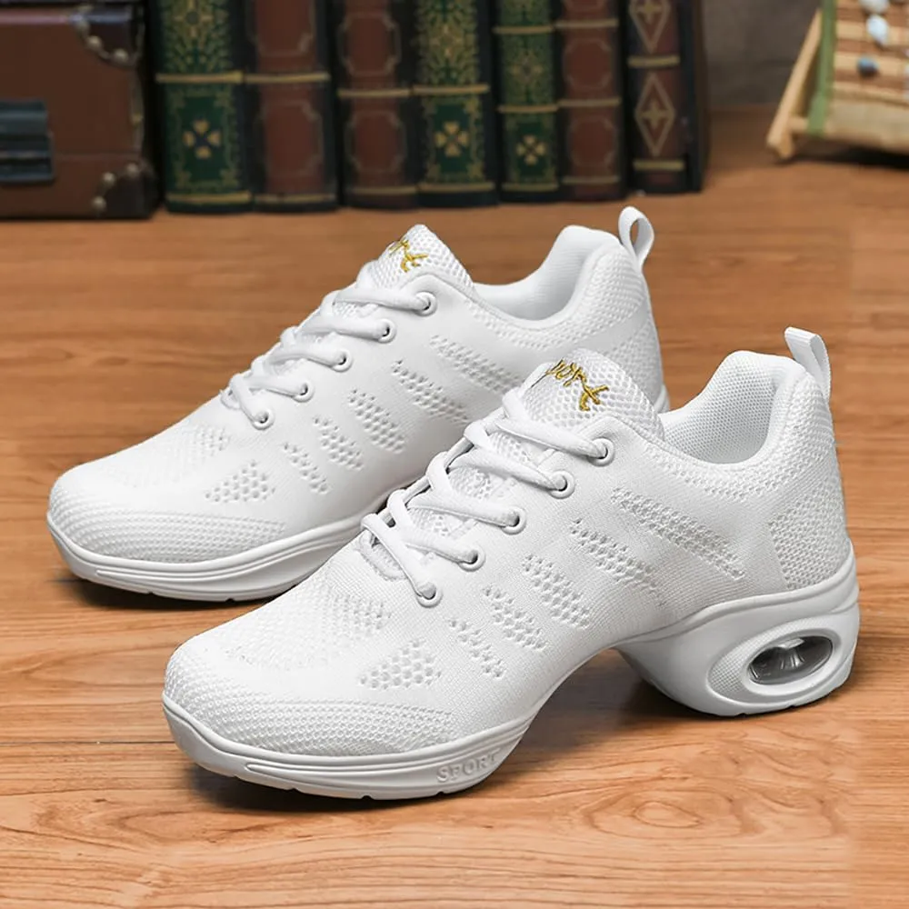 Cushion Lady Girls Modern Breathable Air Cushion Split Sole Athletic Walking Dance Shoes Lightweight Practice Professional Performance Dance Shoes