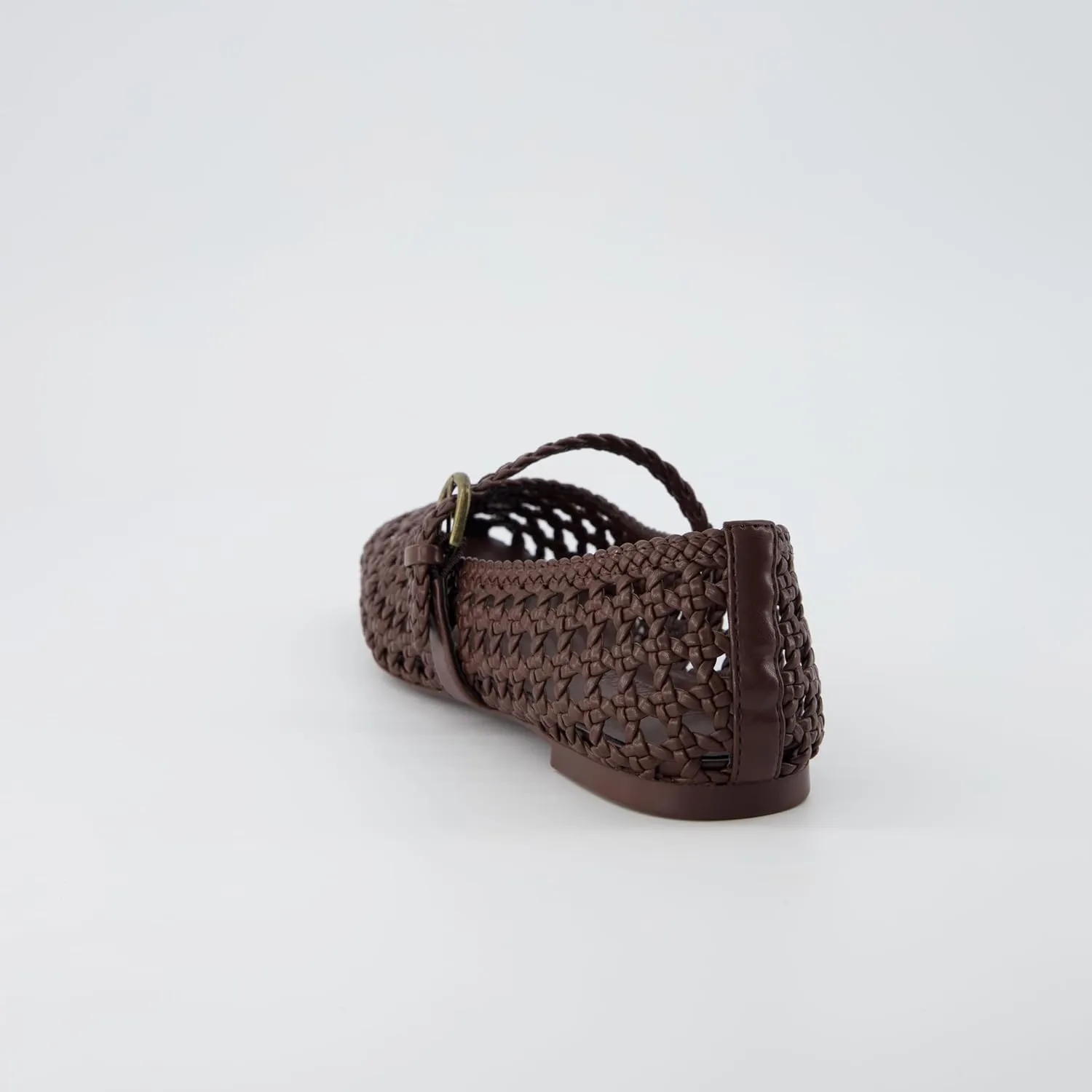 CUSHIONAIRE Weston Women’s Hand Woven Dressy Ballet Flats – Faux Leather Mary Jane with Adjustable Strap & Memory Foam