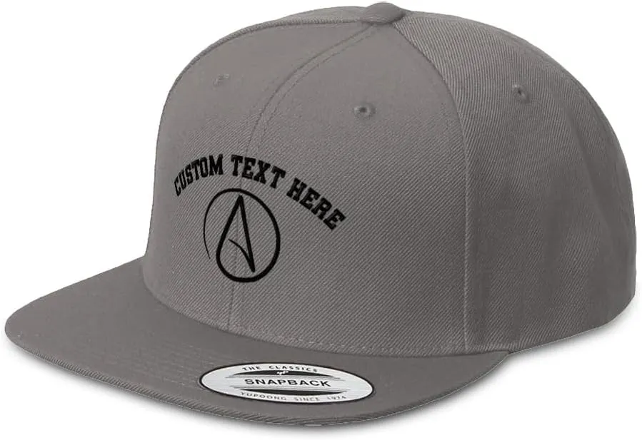 Custom Snapback Hat for Men Flat Brim Hats Atheism Skepticism Embroidered Flat Bill Hat Acrylic