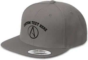 Custom Snapback Hat for Men Flat Brim Hats Atheism Skepticism Embroidered Flat Bill Hat Acrylic