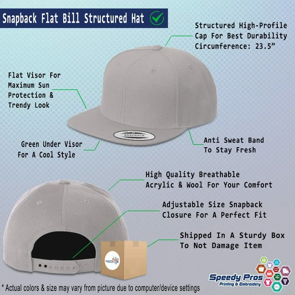 Custom Snapback Hats for Men & Women Red Rose Embroidery Flat Bill Baseball Cap
