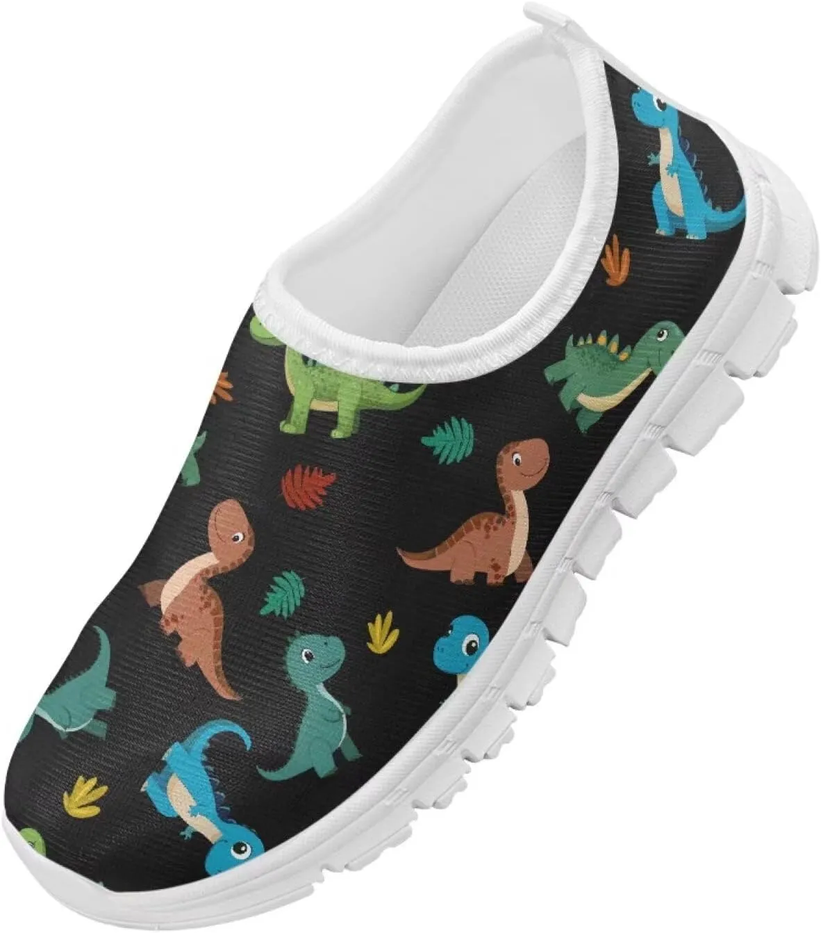Cute Slip-On Walking Shoes for Children Soft Casual Flat Non-Slip Shoes Low-Top Outdoor Sneakers Boys Girls US Size 11-15