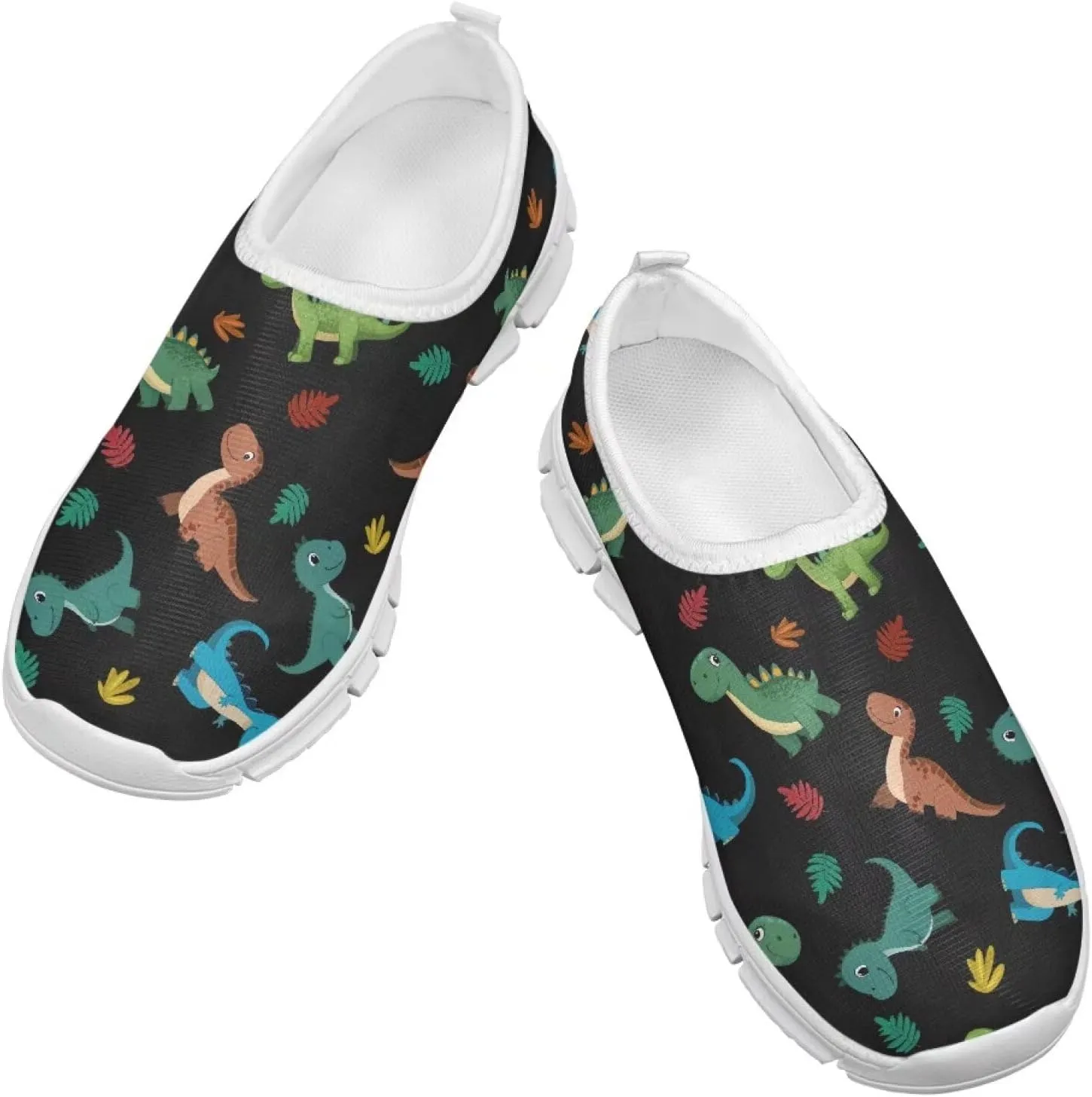 Cute Slip-On Walking Shoes for Children Soft Casual Flat Non-Slip Shoes Low-Top Outdoor Sneakers Boys Girls US Size 11-15